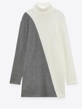 Two-Tone Gray and Cream Zara dress